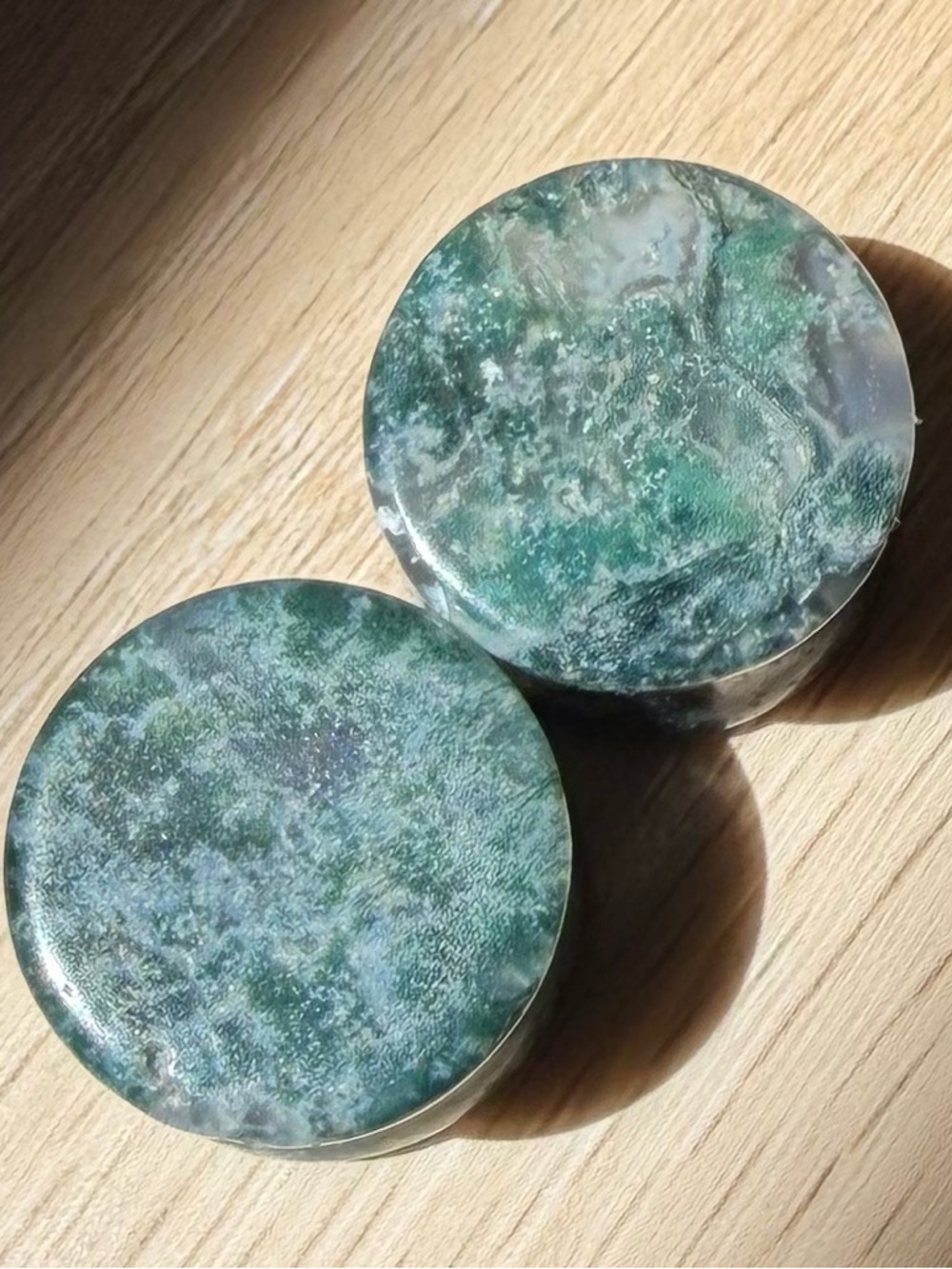 Genuine Moss Agate Plugs